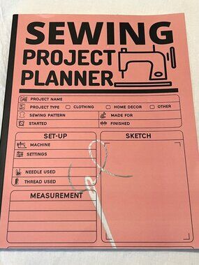 Sewing Project Planner Booklet Pink Craft Organizer Journal Notebook NEW